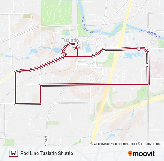RED LINE TUALATIN SHUTTLE Bus Line Map