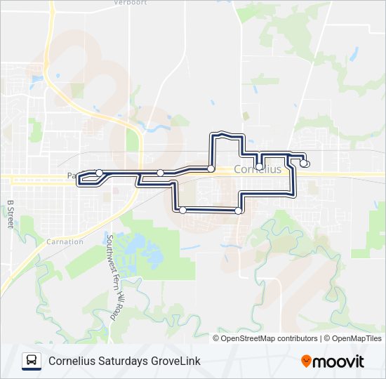 CORNELIUS SATURDAYS GROVELINK Bus Line Map