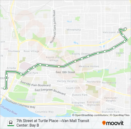VINE-GREEN Bus Line Map