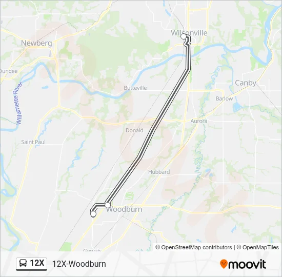 12X Bus Line Map