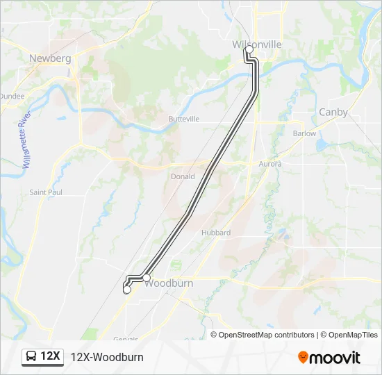 12X Bus Line Map