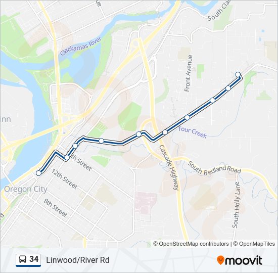 34 Bus Line Map