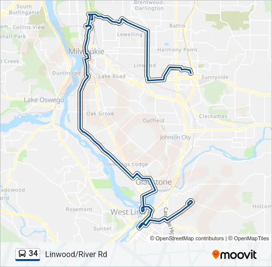 34 Bus Line Map