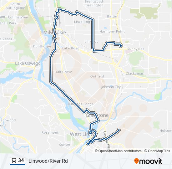 34 Bus Line Map