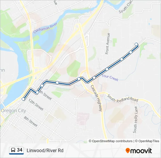 34 Bus Line Map