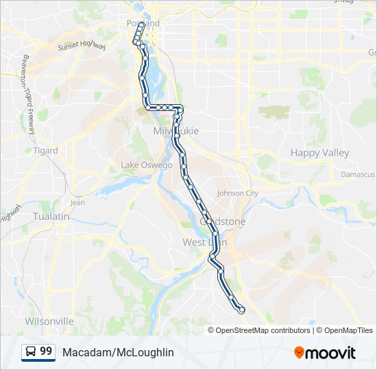 99 bus Line Map