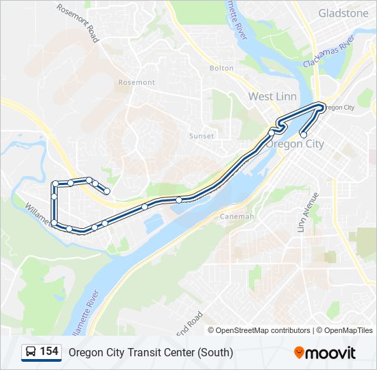 154 Bus Line Map