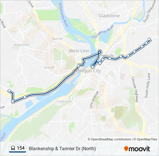 154 Bus Line Map