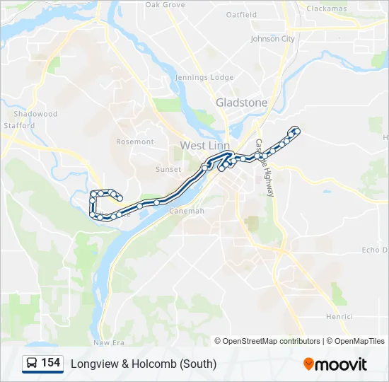 154 Bus Line Map