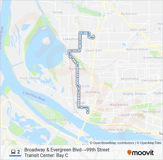 2 Bus Line Map