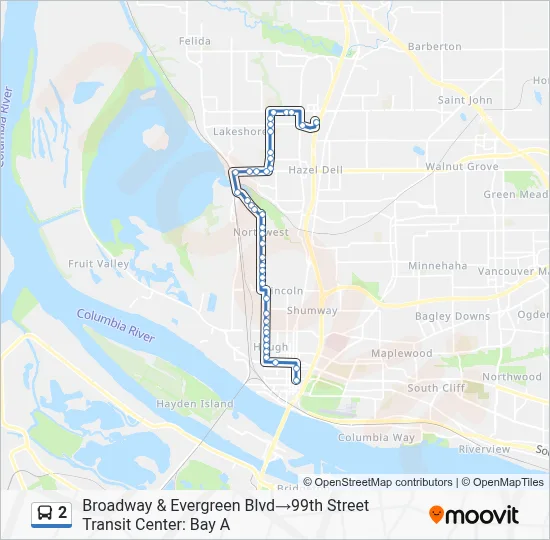 2 Bus Line Map