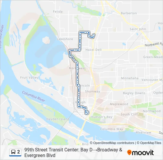 2 Bus Line Map
