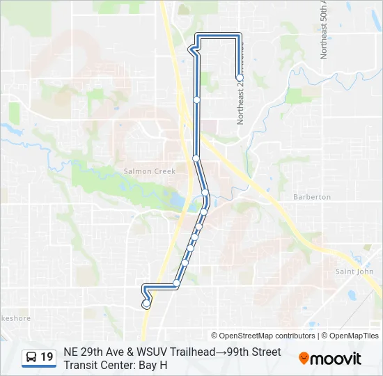 19 Bus Line Map