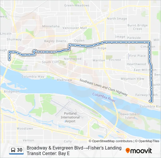 30 Bus Line Map