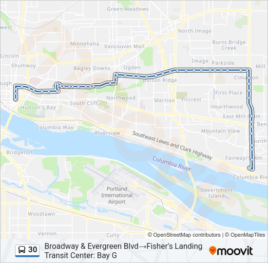 30 Bus Line Map