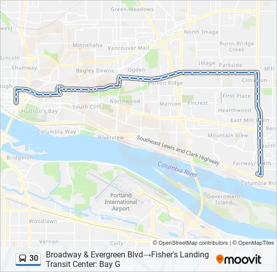 30 Bus Line Map