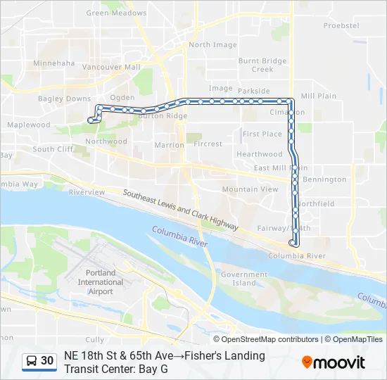 30 Bus Line Map