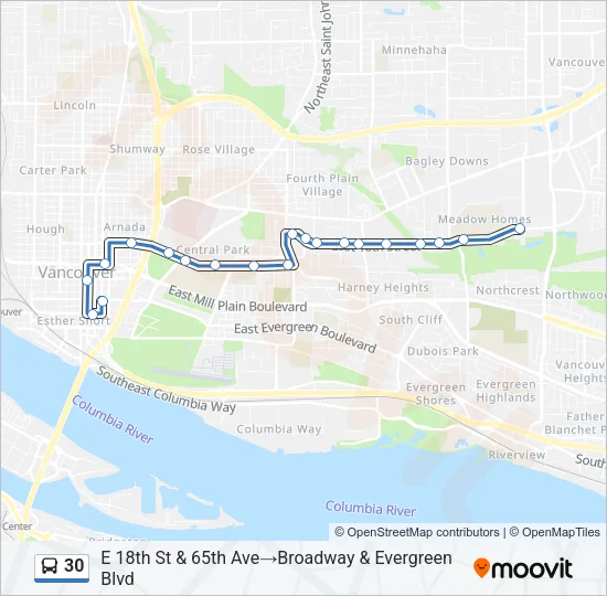 30 Bus Line Map