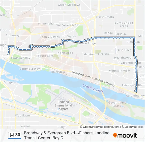 30 Bus Line Map