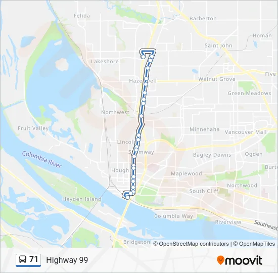 71 Bus Line Map