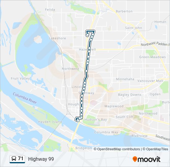 71 bus Line Map