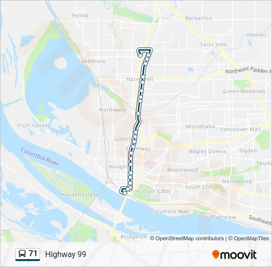 71 Bus Line Map
