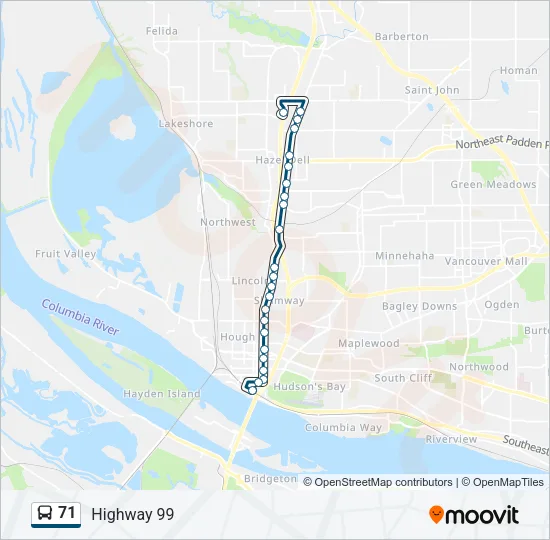 71 Bus Line Map