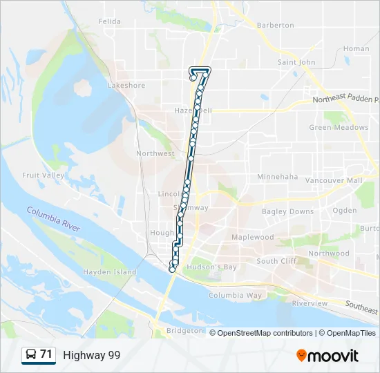 71 Bus Line Map