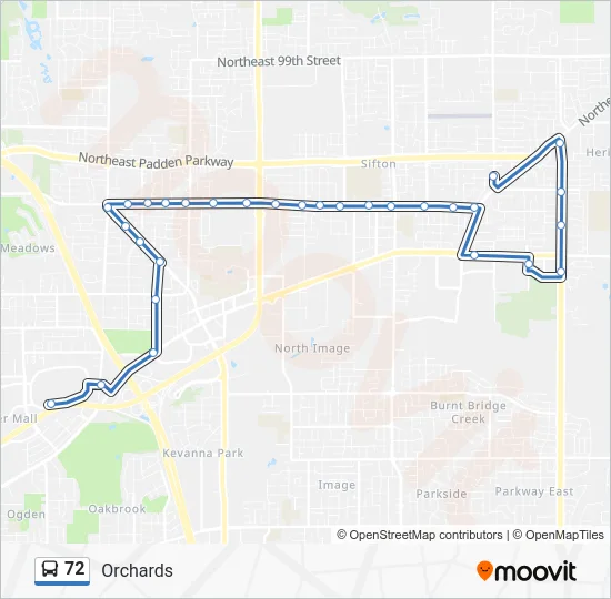 72 Bus Line Map