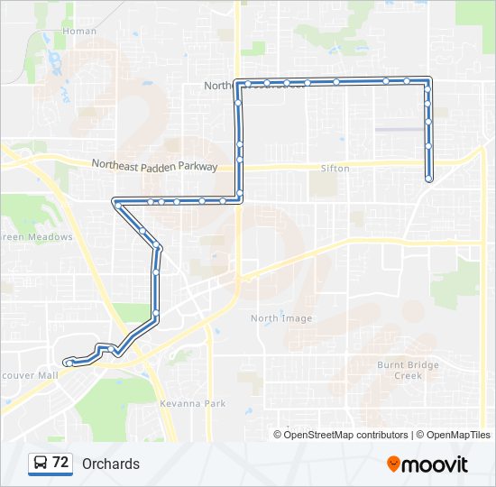 72 bus Line Map