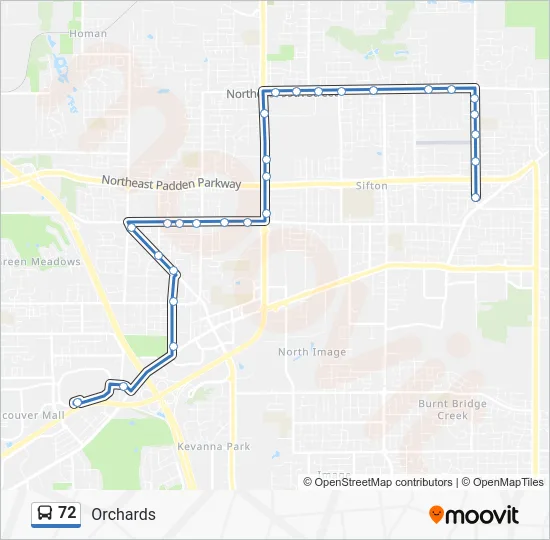 72 Bus Line Map