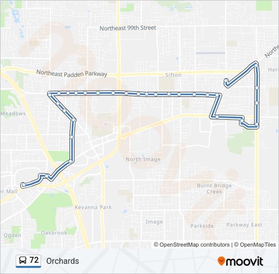 72 Bus Line Map