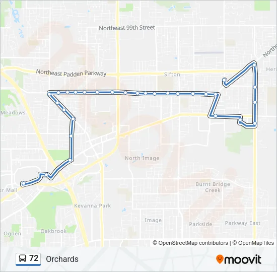 72 Bus Line Map
