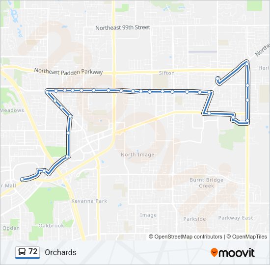 72 Bus Line Map