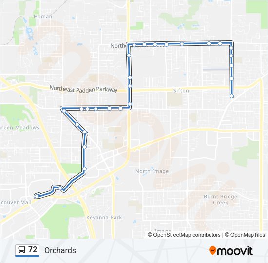 72 Bus Line Map