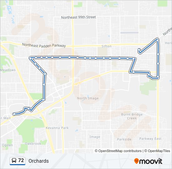 72 Bus Line Map