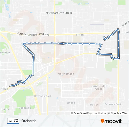 72 Bus Line Map