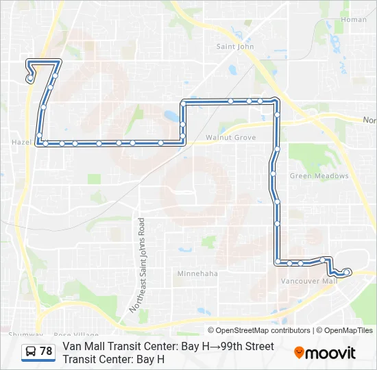 78 Bus Line Map