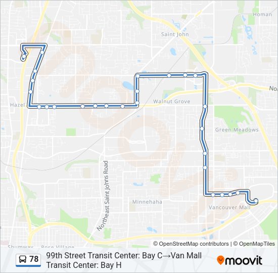 78 Bus Line Map