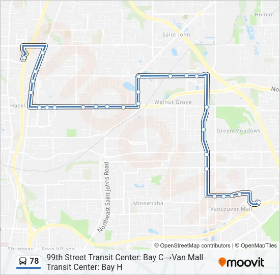 78 Bus Line Map