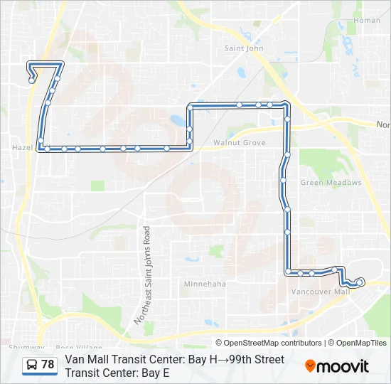 78 Bus Line Map