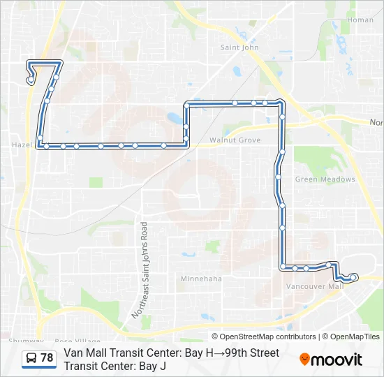 78 Bus Line Map
