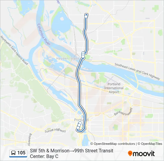 105 Bus Line Map