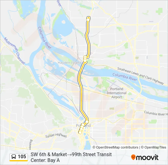 105 Bus Line Map
