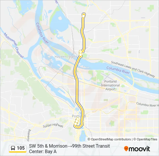 105 Bus Line Map