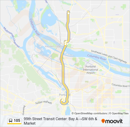 105 Bus Line Map