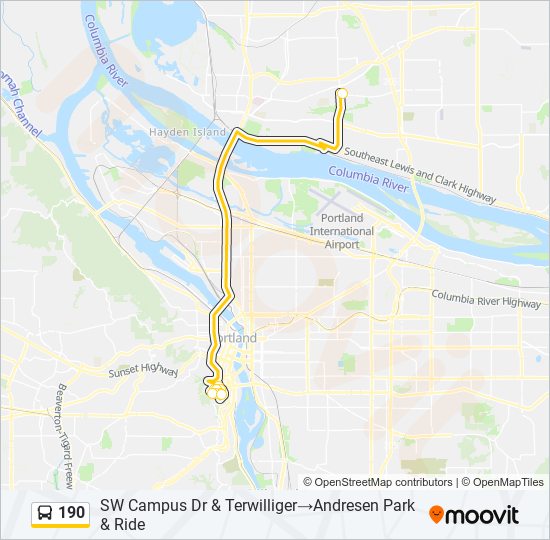 190 bus Line Map