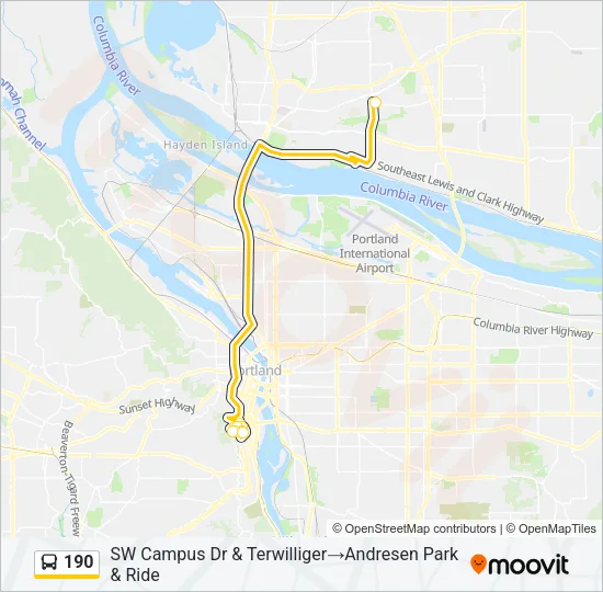 190 Bus Line Map
