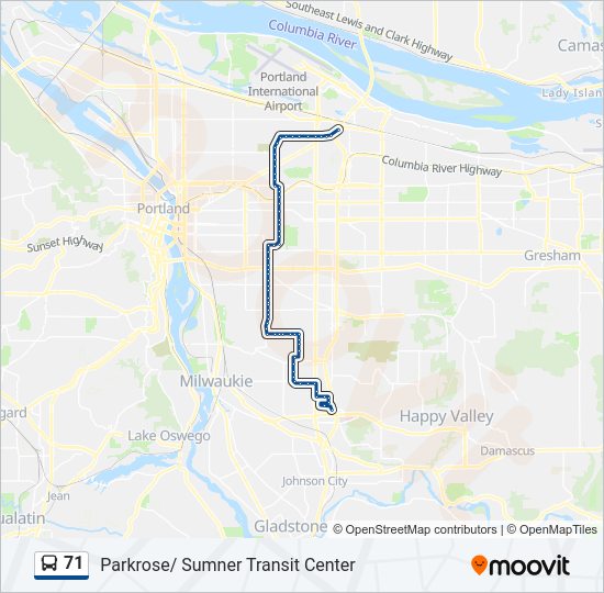 71 Bus Line Map