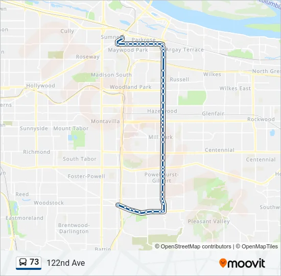 73 Bus Line Map
